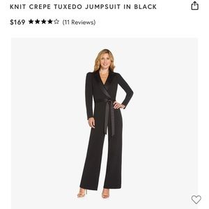 Adrianna Papell Knit Crepe Tuxedo Jumpsuit (NWT)